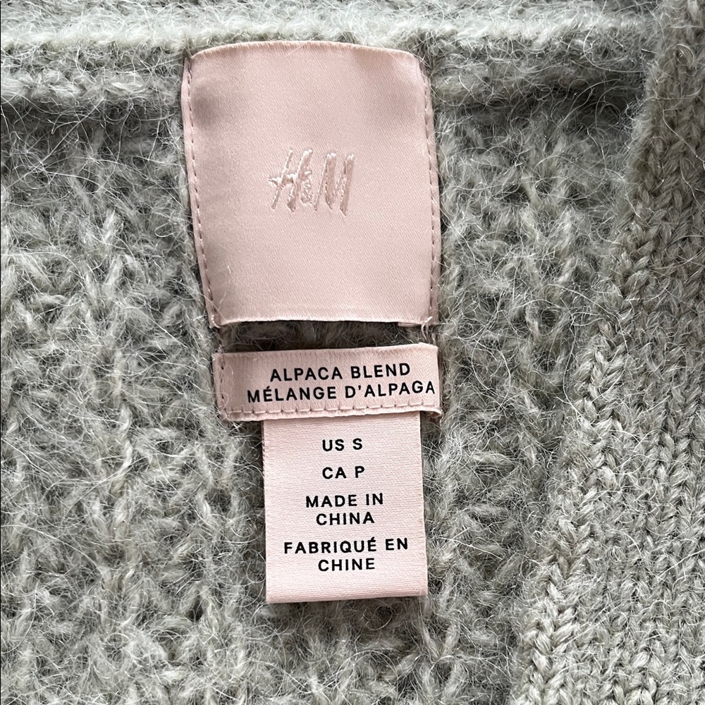 H&M COS vibe super warm Mint Color Alpaca 🦙 Wool Knit Cardigan Sweater, S - Picture 5 of 7